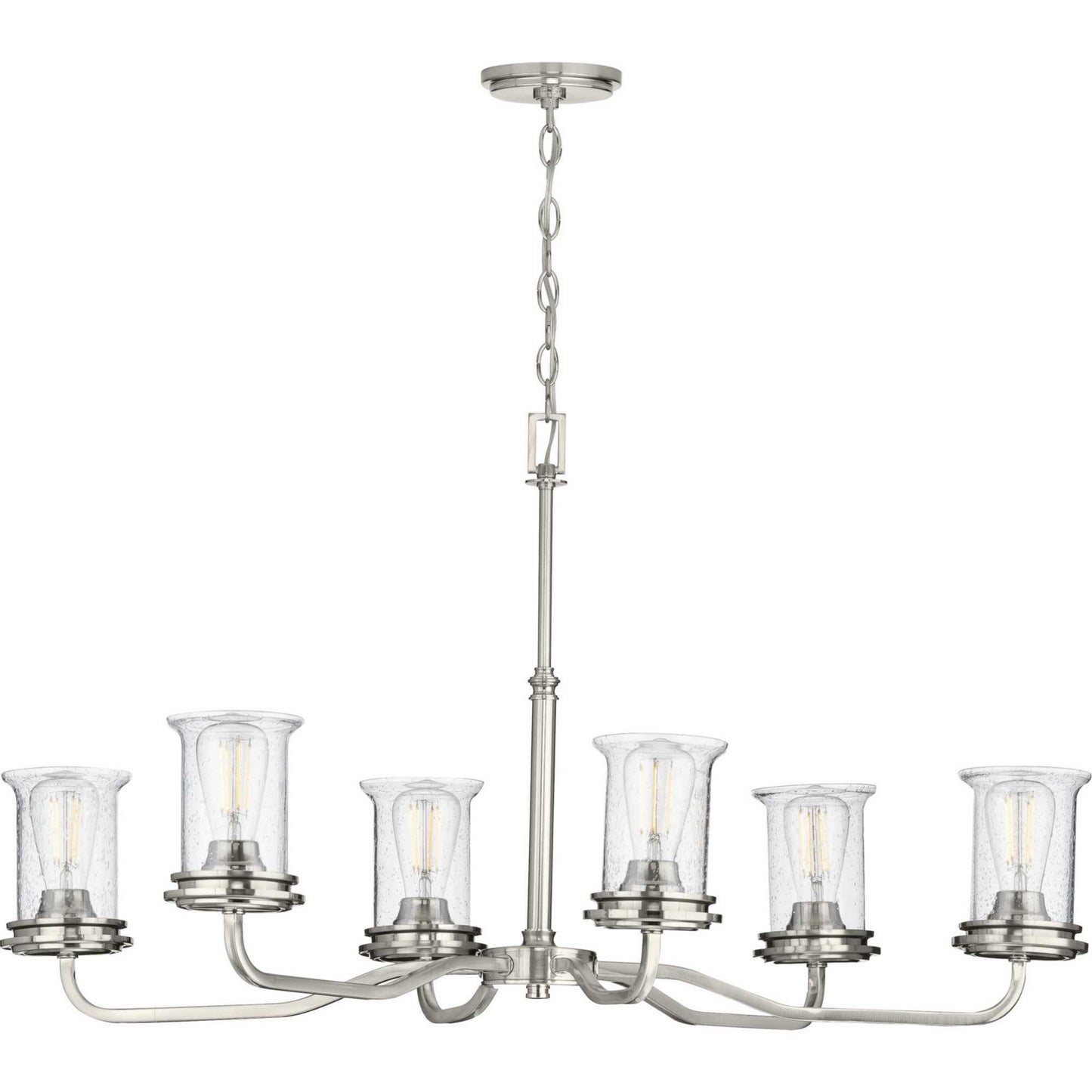 Winslett Six Light Chandelier in Brushed Nickel