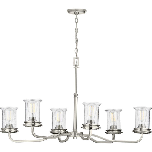 Winslett Six Light Chandelier in Brushed Nickel