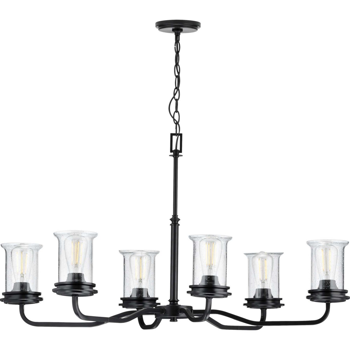 Winslett Six Light Chandelier in Black