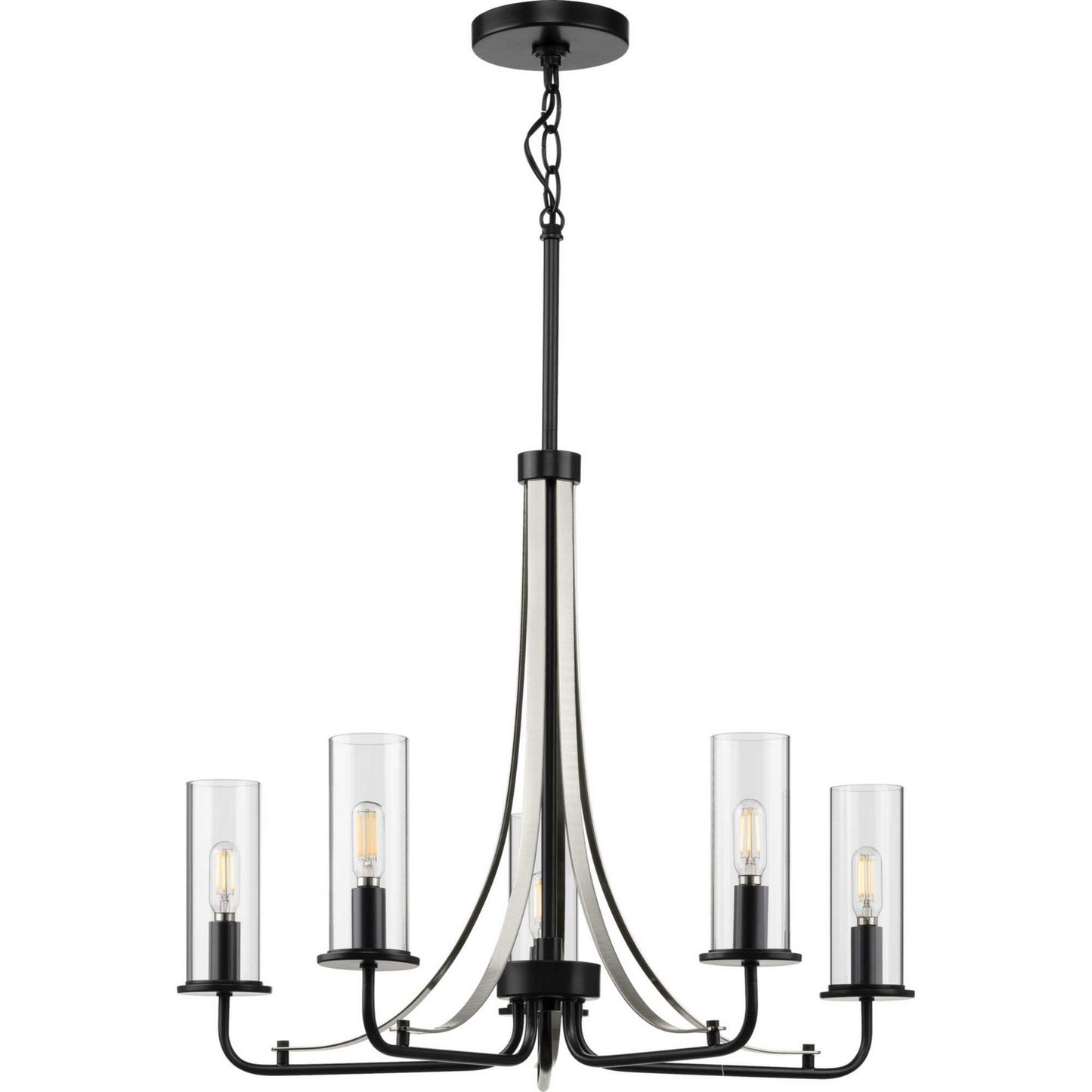 Riley Five Light Chandelier in Black