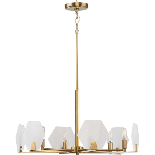 Rae Six Light Chandelier in Brushed Bronze