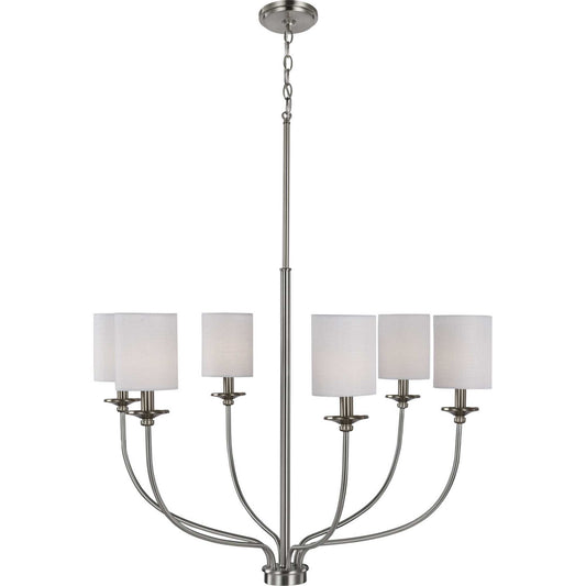 Bonita Six Light Foyer Chandelier in Brushed Nickel