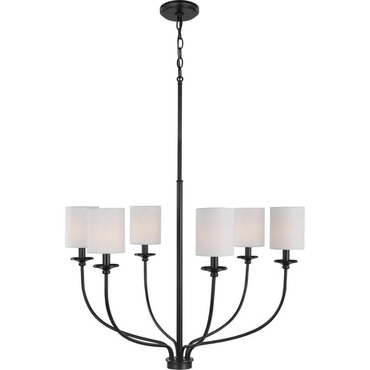 Bonita Six Light Foyer Chandelier in Black