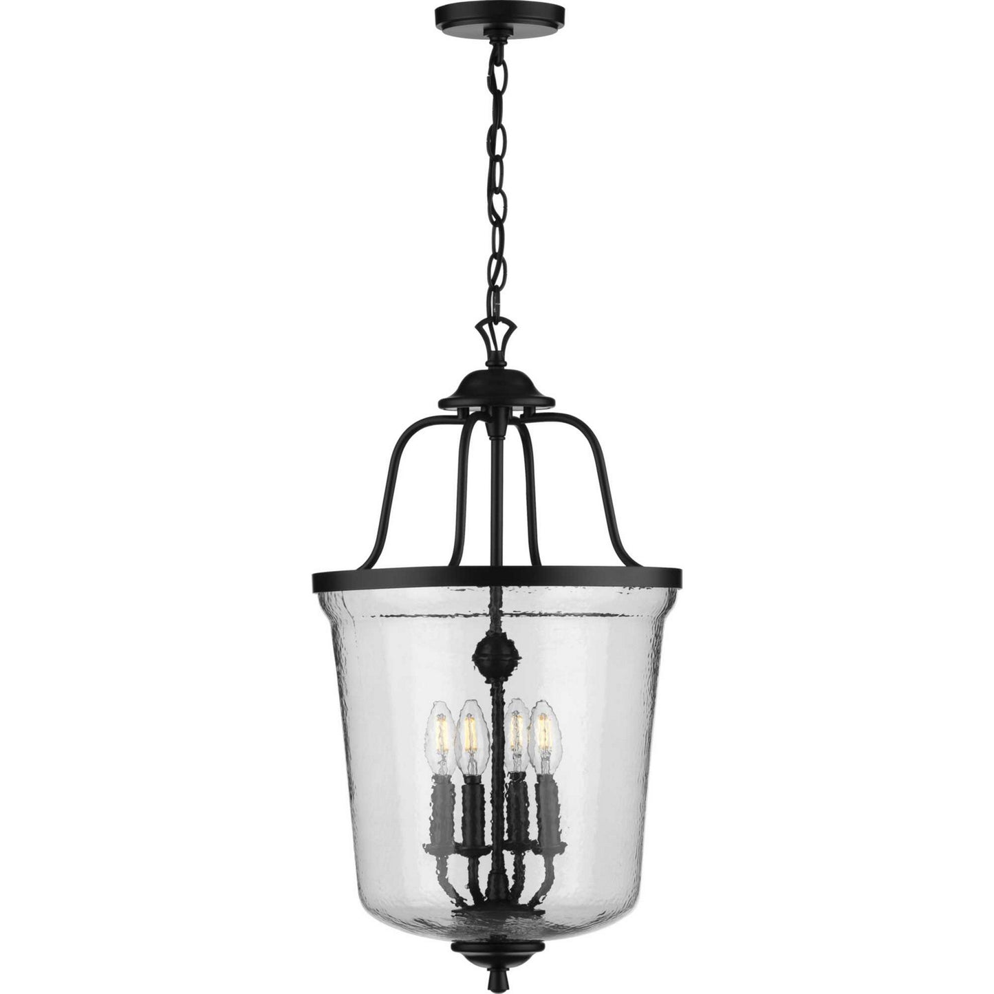 Bowman Four Light Foyer Pendant in Black