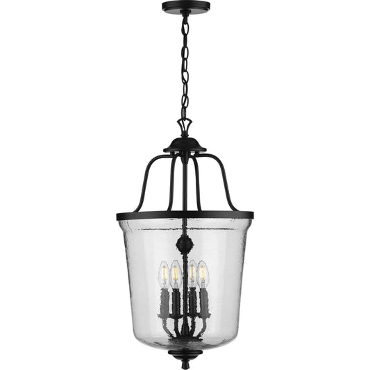 Bowman Four Light Foyer Pendant in Black