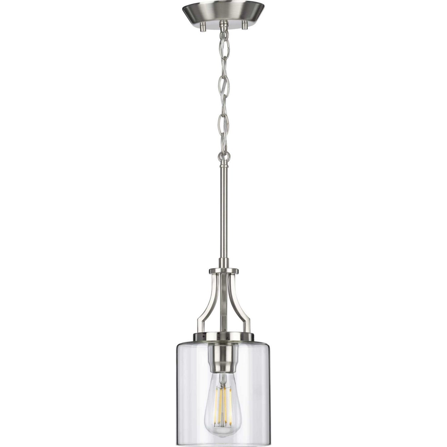 Progress Lighting - P500208-009 - One Light Mini Pendant - Lassiter - Brushed Nickel