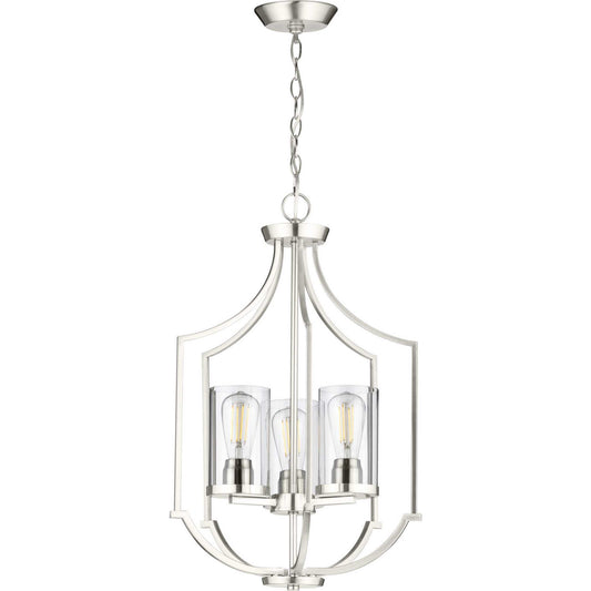 Progress Lighting - P500209-009 - Three Light Foyer Pendant - Lassiter - Brushed Nickel