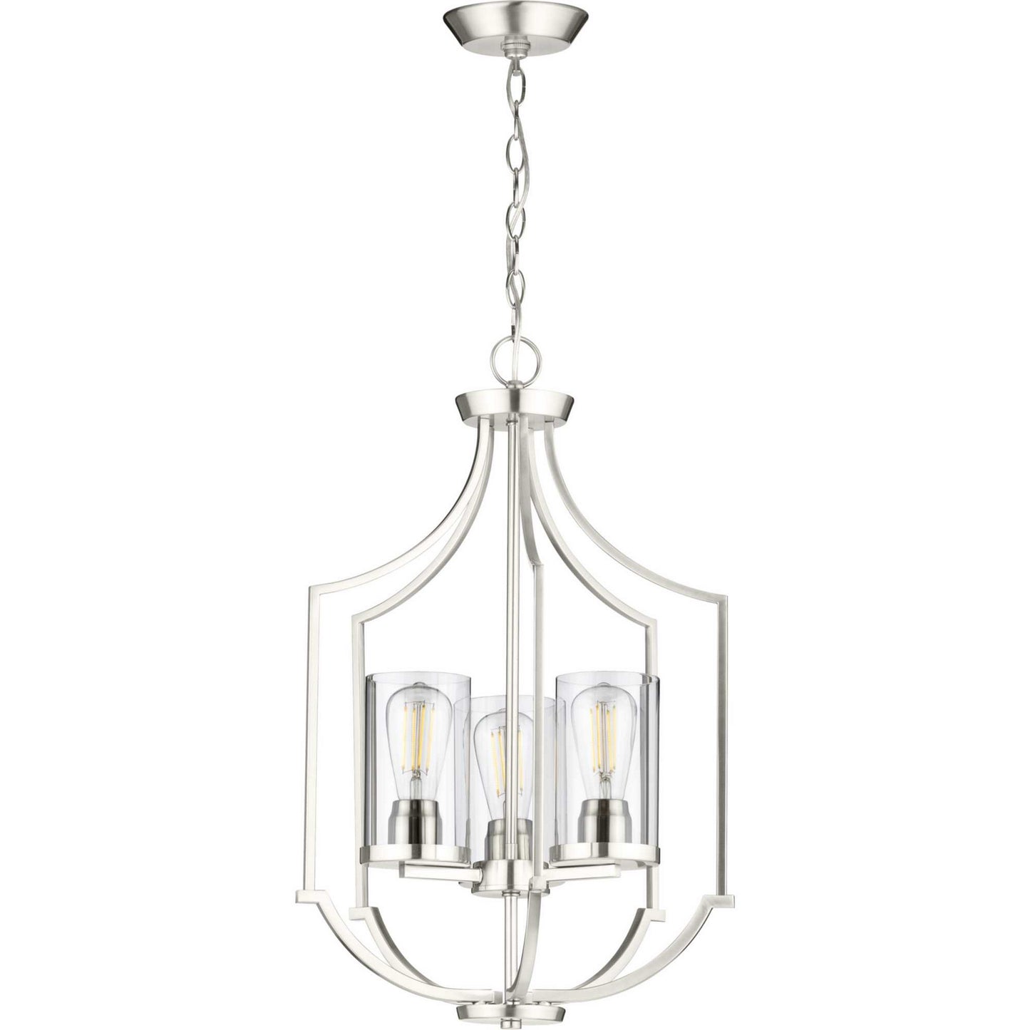 Lassiter Three Light Foyer Pendant in Brushed Nickel