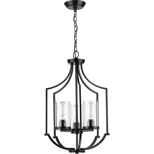 Lassiter Three Light Foyer Pendant in Black