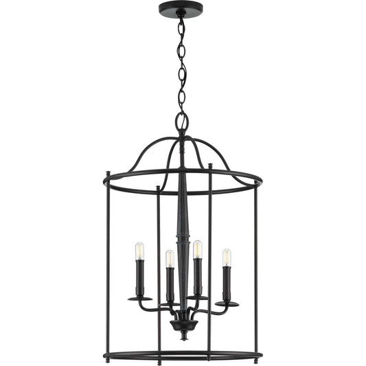 Durrell Four Light Foyer Pendant in Black