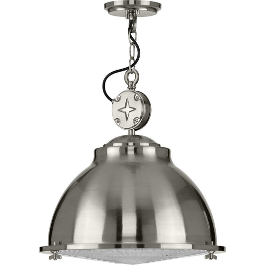 Medal One Light Pendant in Brushed Nickel
