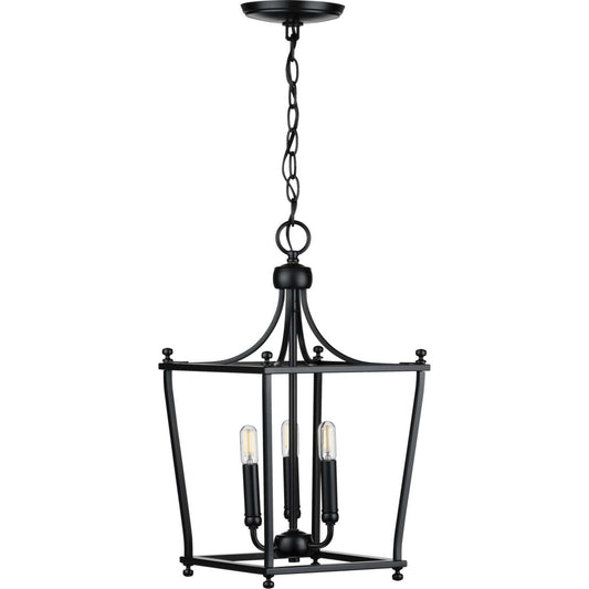 Parkhurst Three Light Foyer Pendant in Black