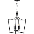 Progress Lighting - P500214-031 - Four Light Foyer Pendant - Parkhurst - Black