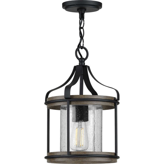 Brenham One Light Outdoor Pendant in Black