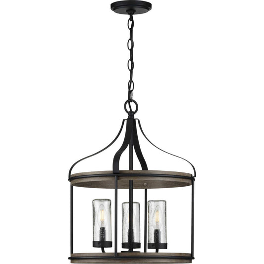 Brenham Three Light Outdoor Pendant in Black