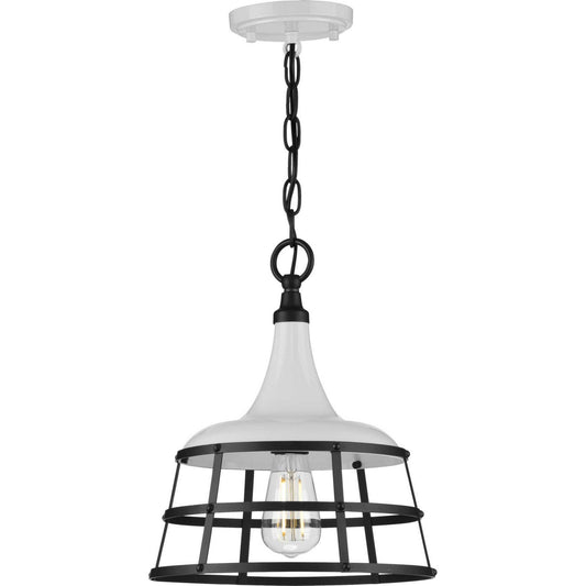 Bastille One Light Pendant in White