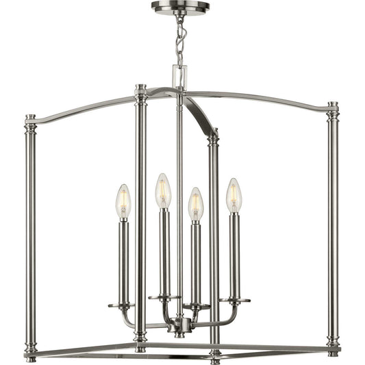 Winslett Four Light Foyer Pendant in Brushed Nickel