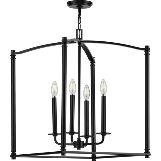 Winslett Four Light Foyer Pendant in Black