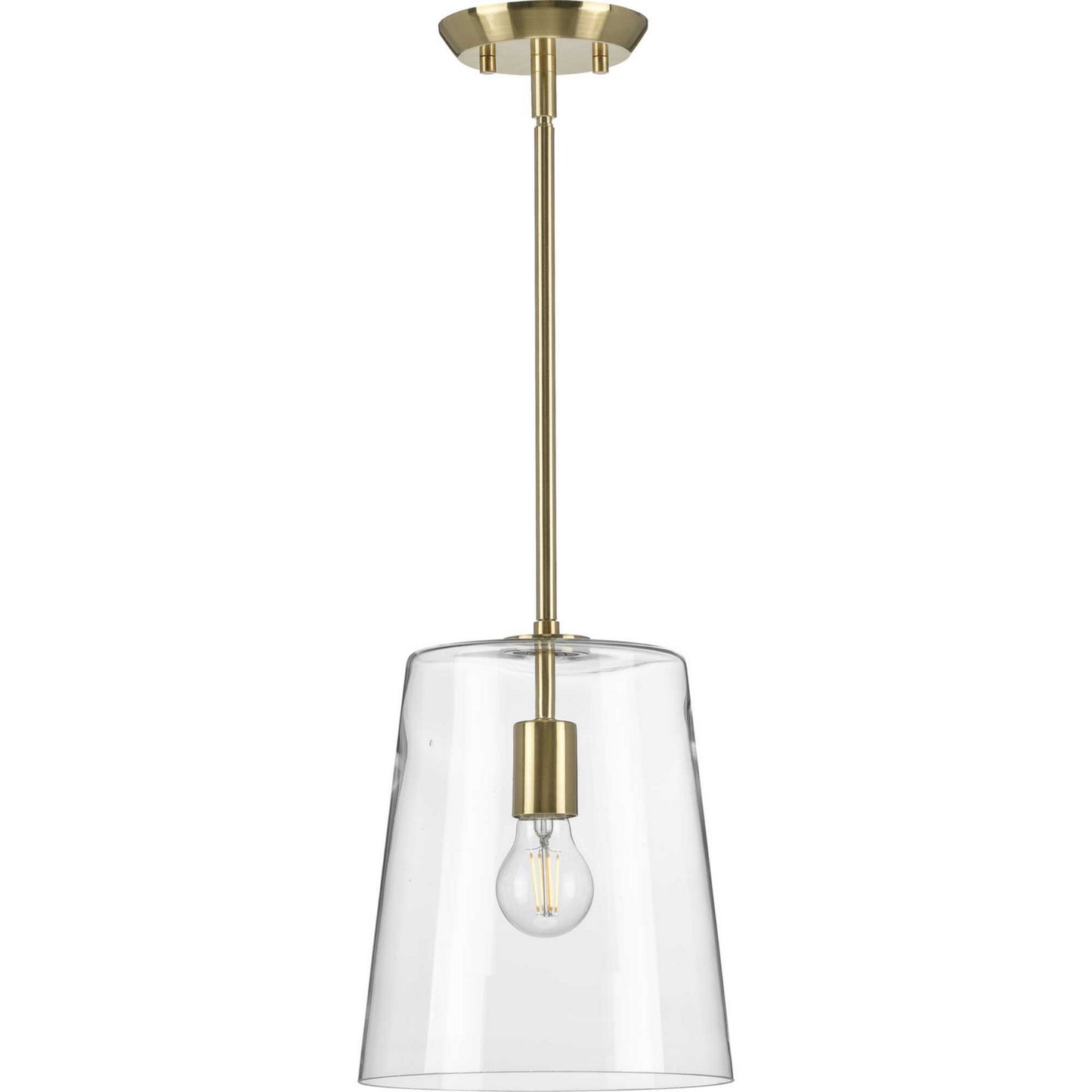 Clarion One Light Pendant in Satin Brass