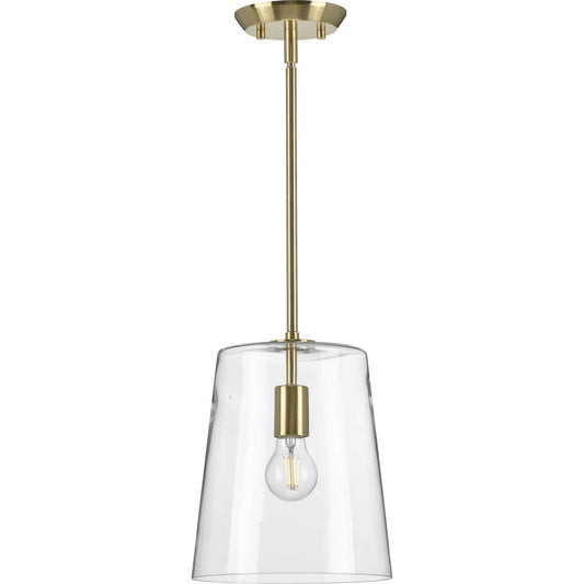 Clarion One Light Pendant in Satin Brass