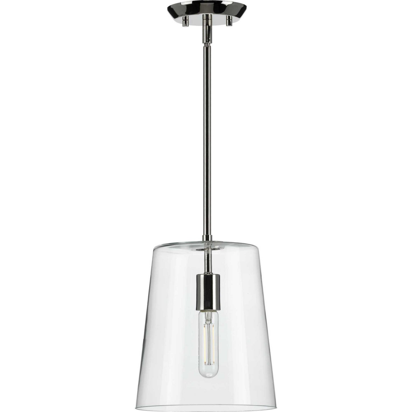 Clarion One Light Pendant in Polished Nickel