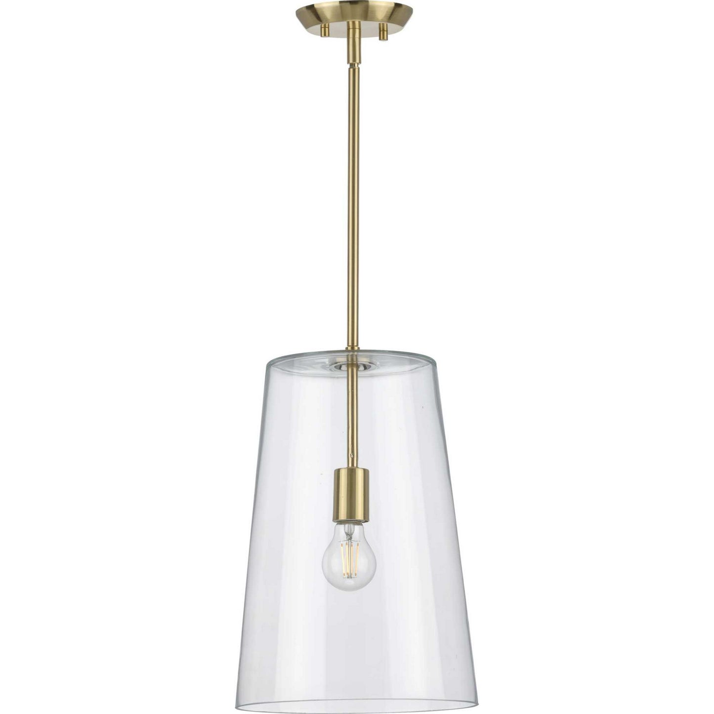 Clarion One Light Pendant in Satin Brass
