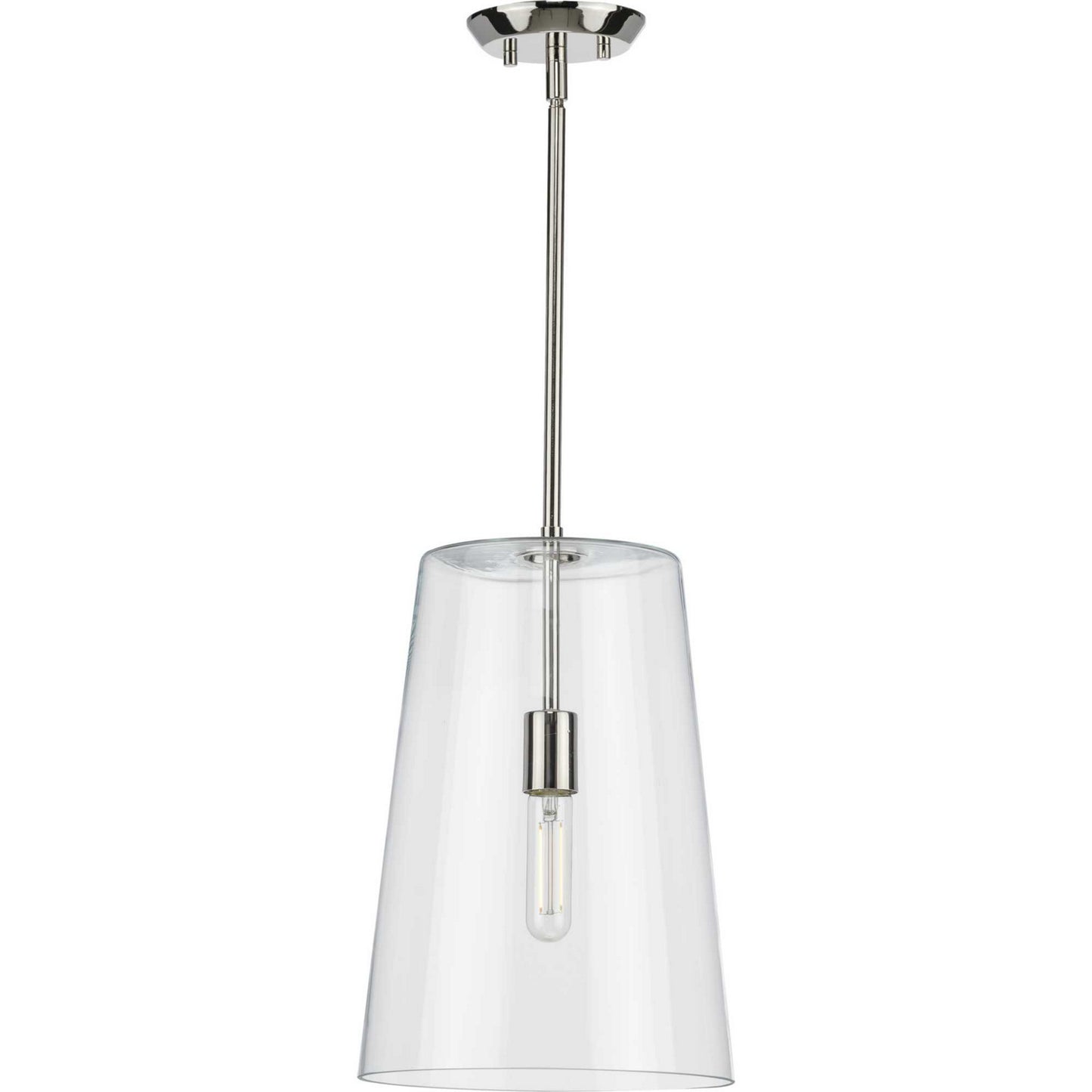 Clarion One Light Pendant in Polished Nickel