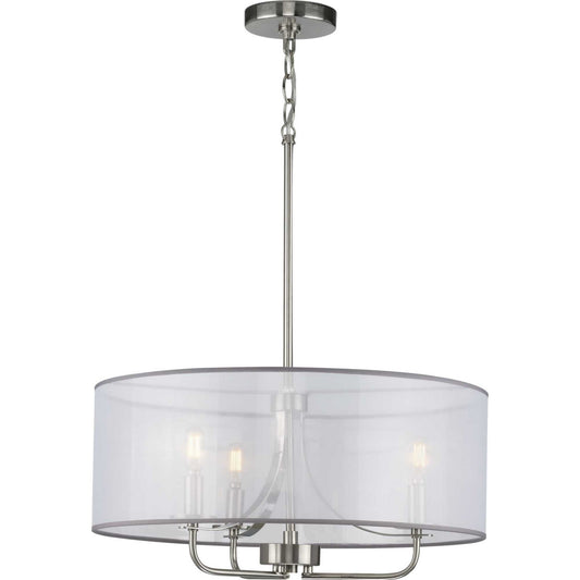 Riley Three Light Pendant in Brushed Nickel