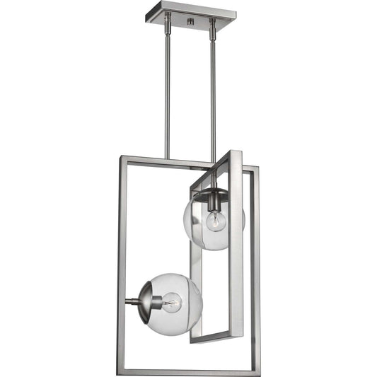 Atwell Two Light Pendant in Brushed Nickel