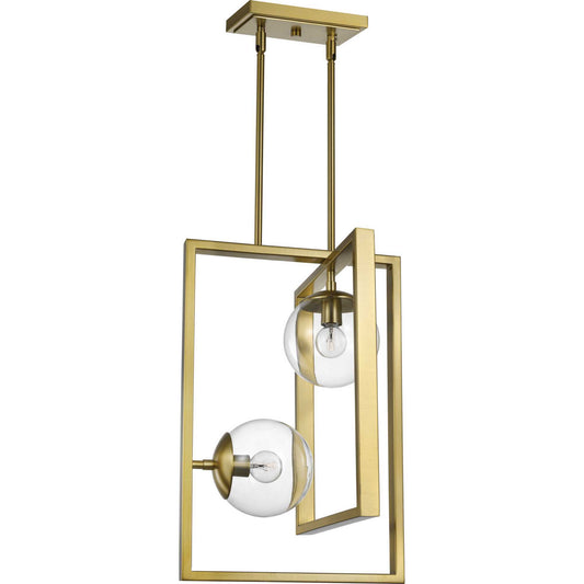 Atwell Two Light Pendant in Brushed Bronze