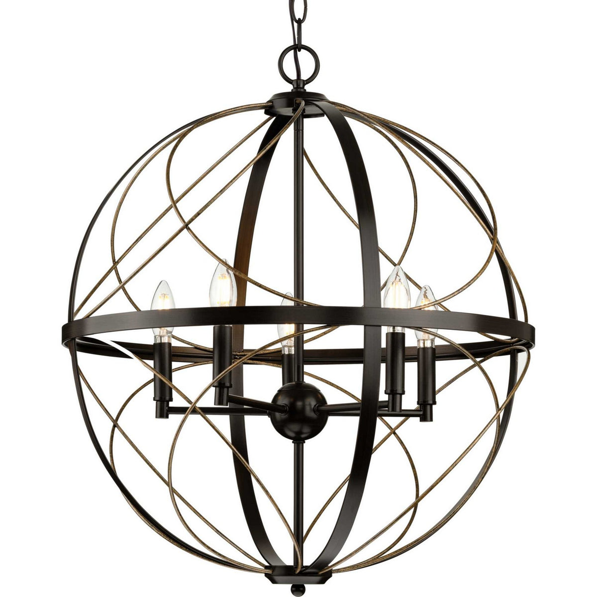 Progress Lighting - P500287-020 - Five Light Pendant - Brandywine - Antique Bronze