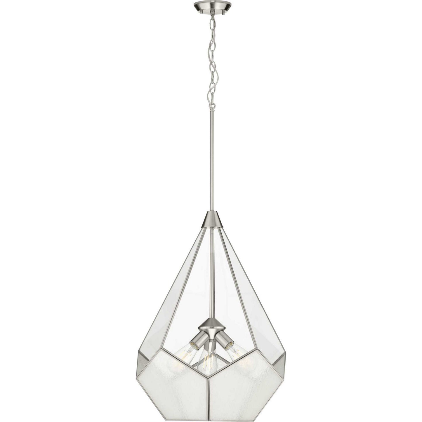 Cinq Three Light Pendant in Brushed Nickel