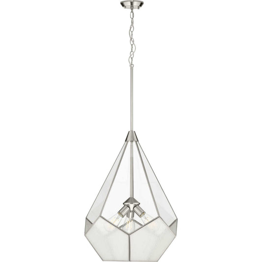 Cinq Three Light Pendant in Brushed Nickel