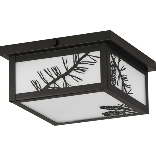 Torrey Two Light Outdoor Flush Mount in Antique Bronze