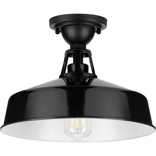 Cedar Springs One Light Semi Flush Mount in Black