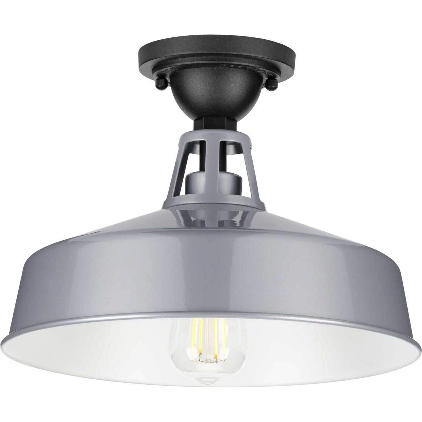 Cedar Springs One Light Semi Flush Mount in Metallic Gray
