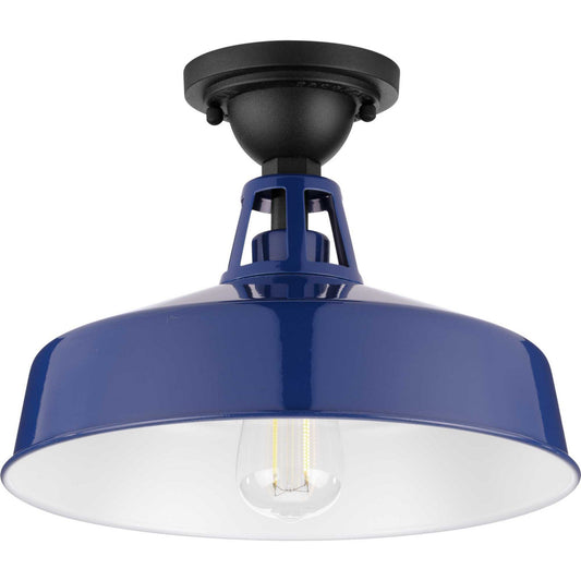 Cedar Springs One Light Semi Flush Mount in Navy