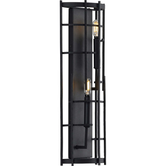Torres Two Light Wall Sconce in Textured Black