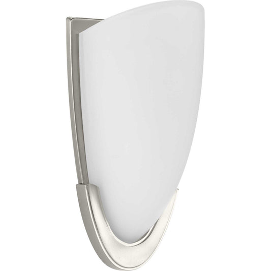 LED Etched Glass Sconce LED Wall Bracket in Brushed Nickel