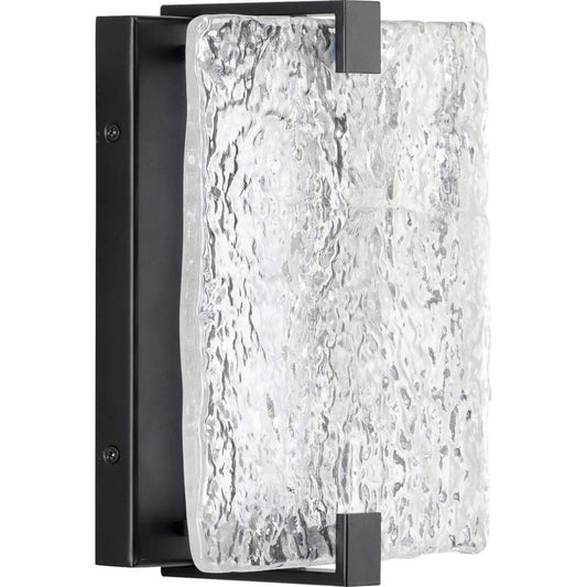 LED Stone Glass LED Wall Sconce in Black