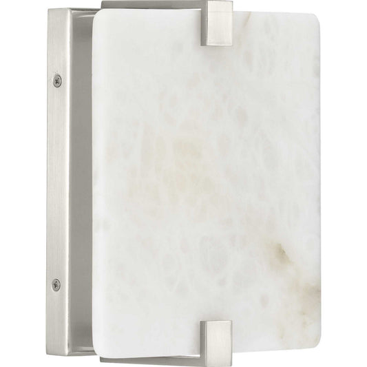 Led Alabaster Stone LED Wall Sconce in Brushed Nickel