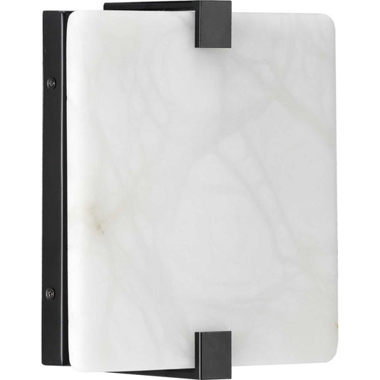 LED Alabaster Stone LED Wall Sconce in Black