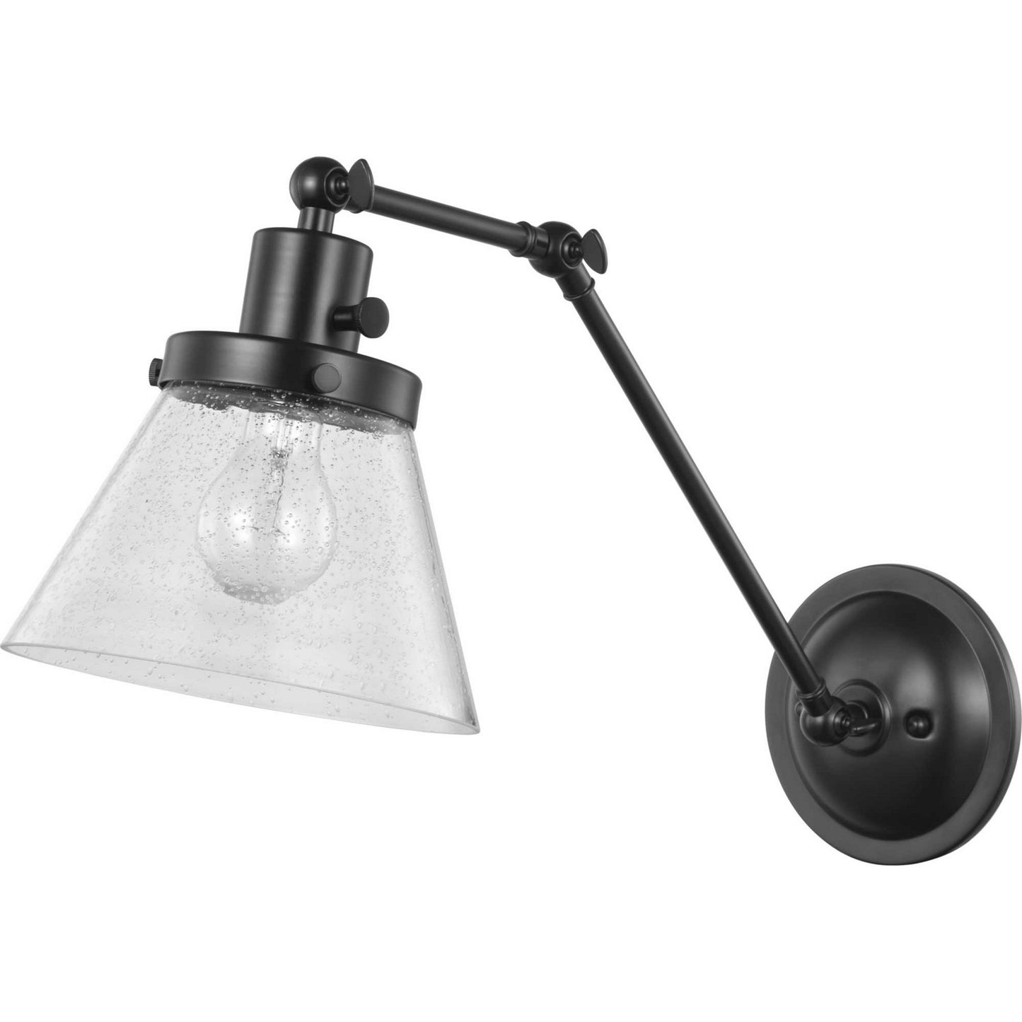 Hinton One Light Swing Arm Wall Lamp in Black