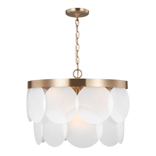 Mellita Six Light Pendant in Satin Brass
