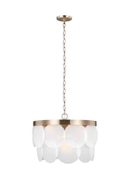Mellita Six Light Pendant in Satin Brass