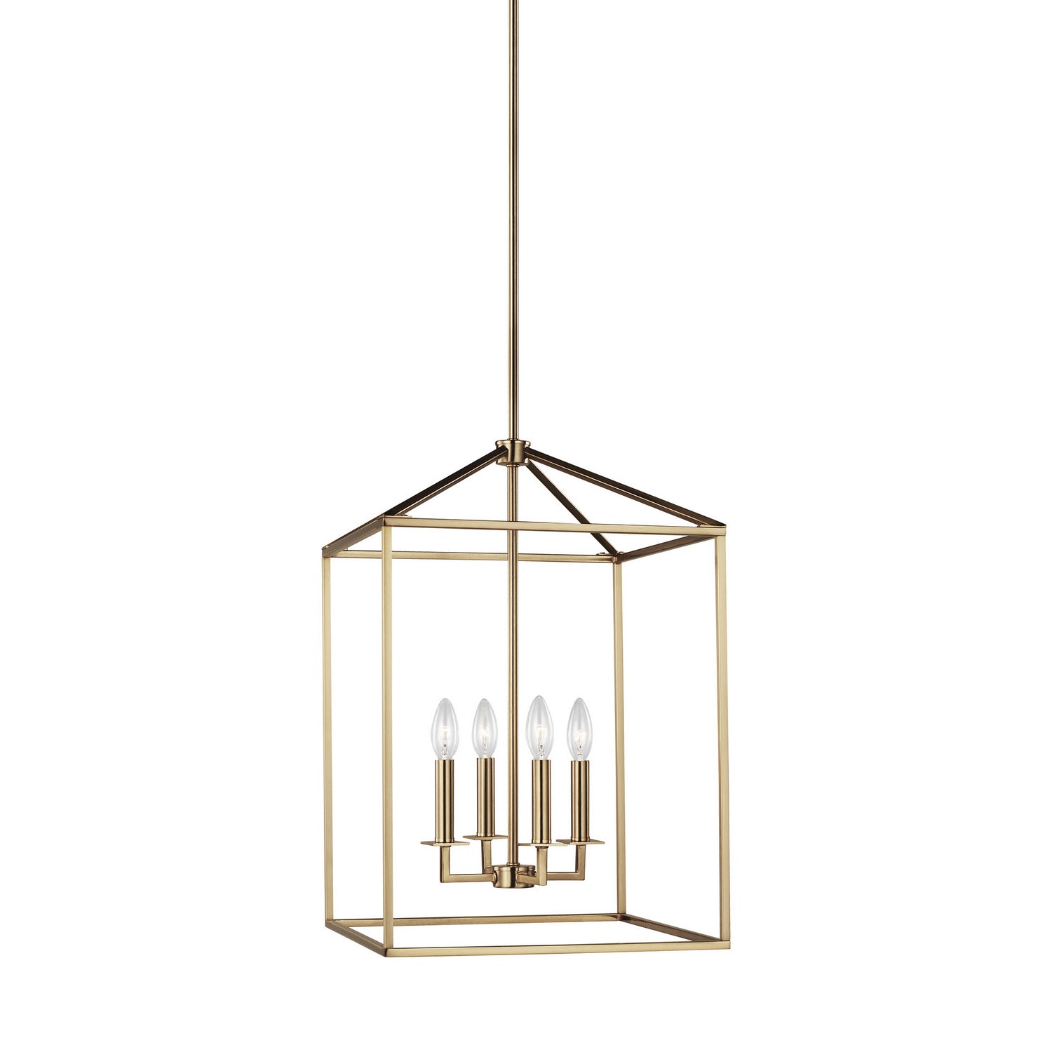 Generation Lighting - 5115004-848 - Four Light Hall / Foyer Pendant - Perryton - Satin Brass