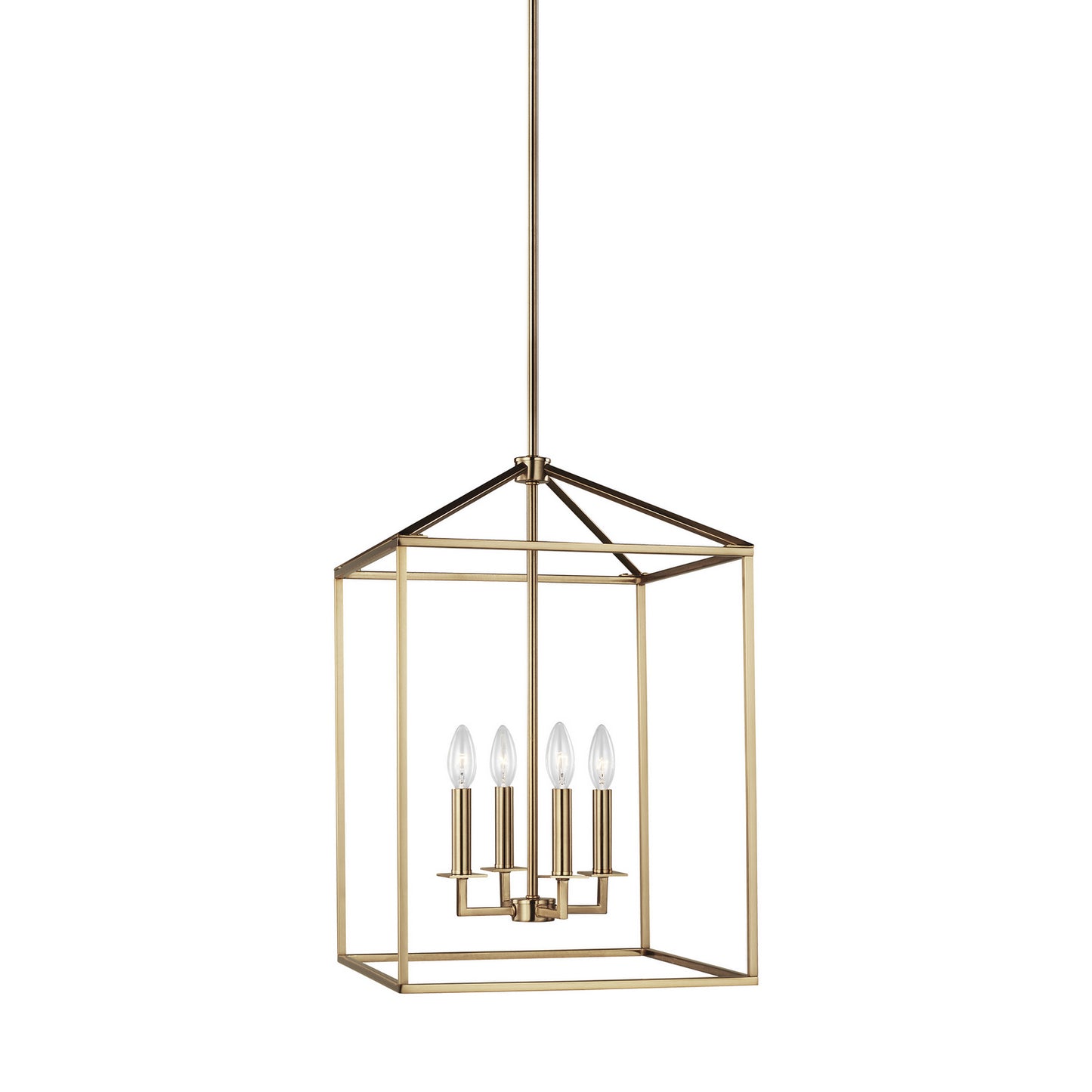 Perryton Four Light Hall / Foyer Pendant in Satin Brass