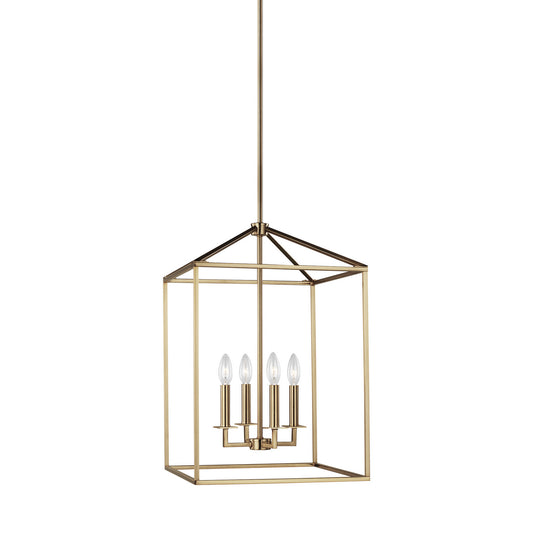 Perryton Four Light Hall / Foyer Pendant in Satin Brass