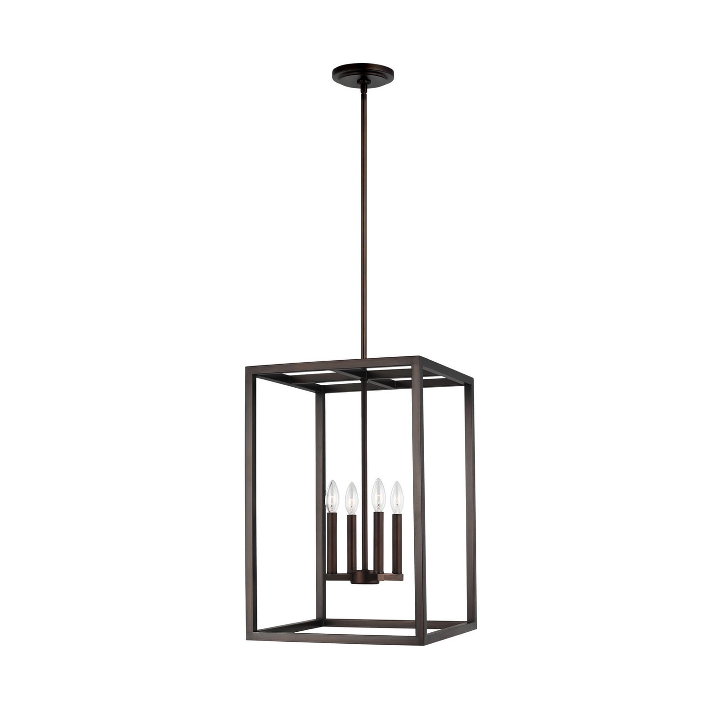Moffet Street Four Light Hall / Foyer Pendant in Bronze