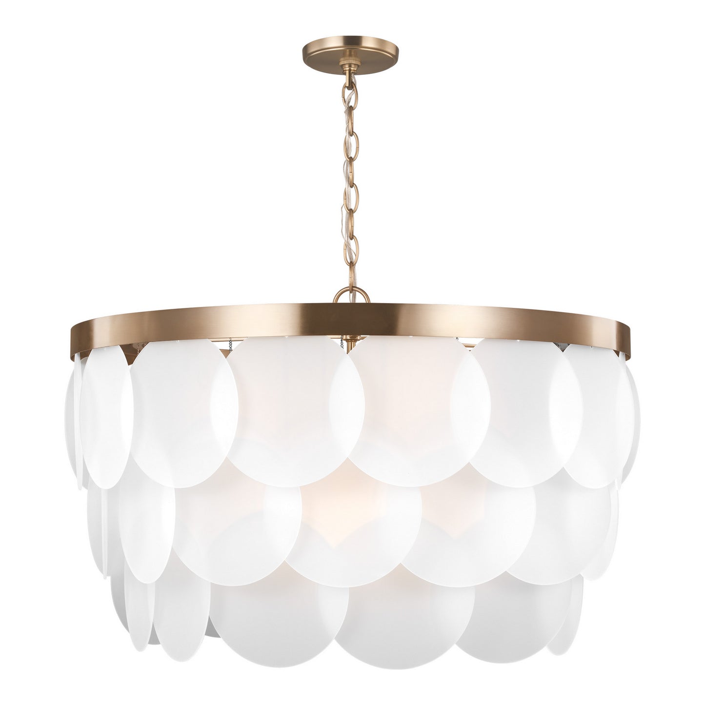 Mellita Eight Light Pendant in Satin Brass